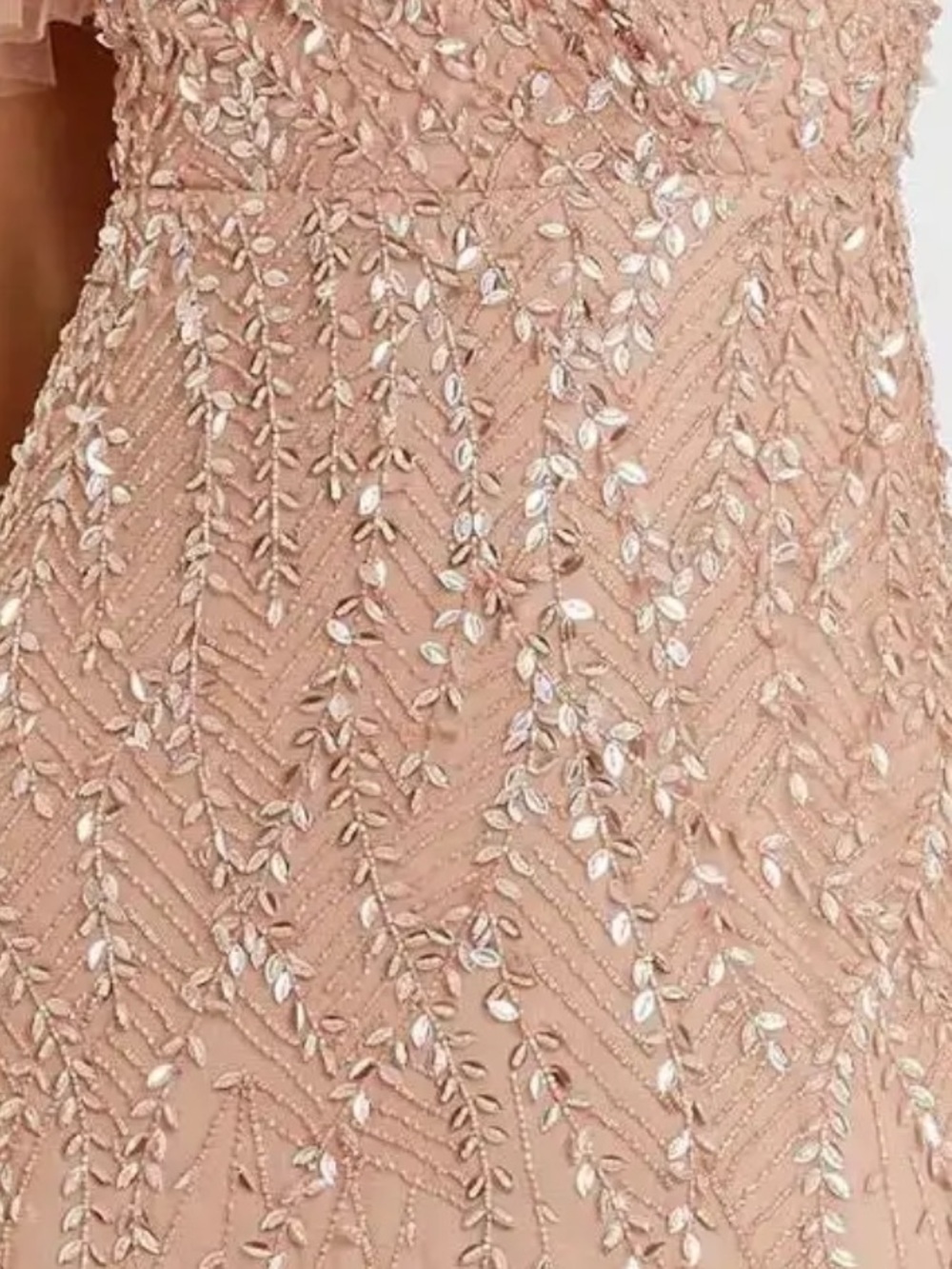 💜#39 BNWT MAC DUGGAL Embellished Blush V-Neck Evening Gown 35109 - Picture 5 of 9